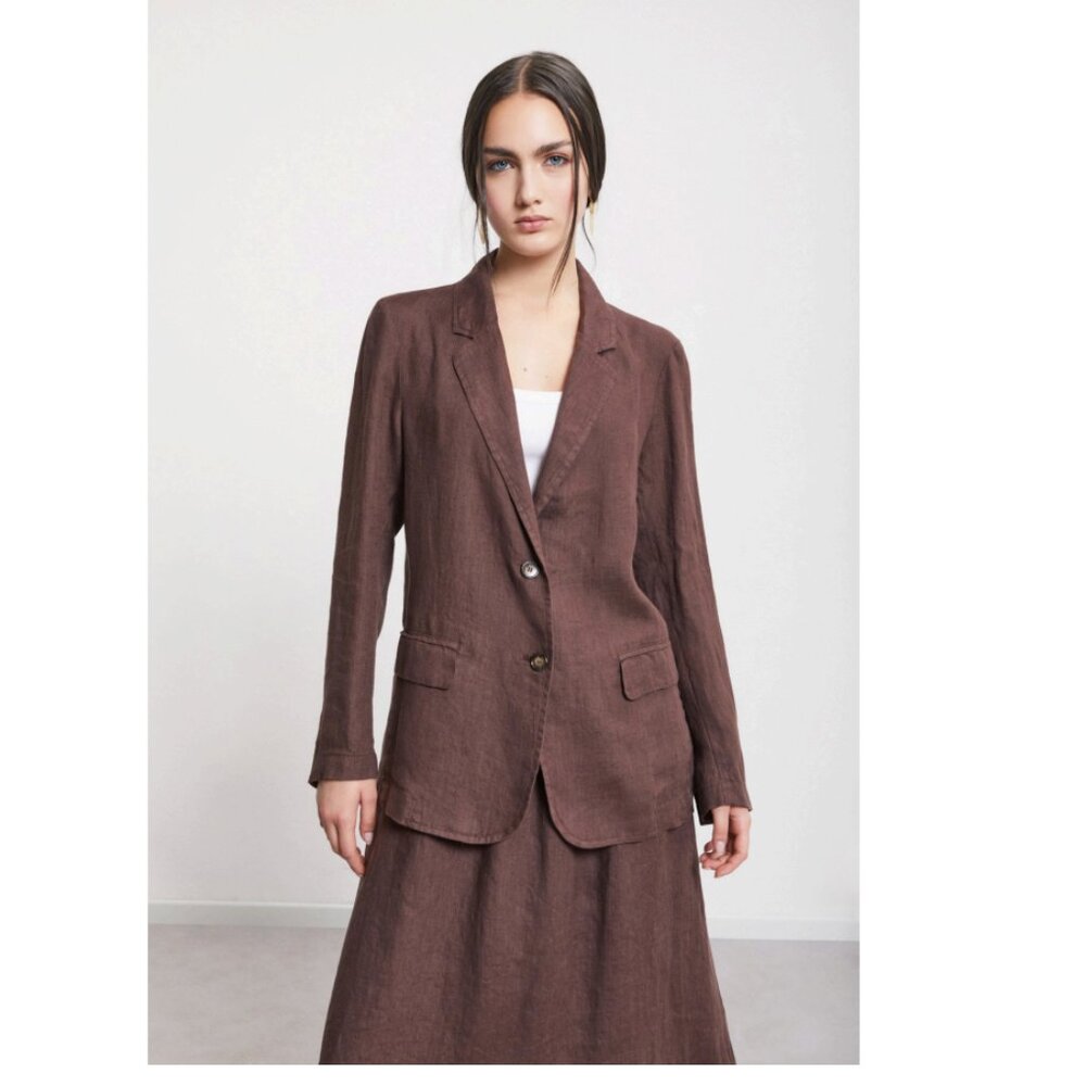 Ottod'Ame Linen Brown Jacket Size 10